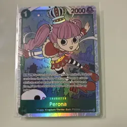 One Piece Perona OP12-034 SR Holo EN 2000 Power Bandai Card - Image 1