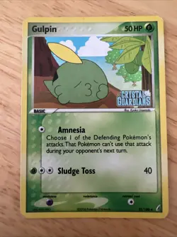 Pokemon EX Crystal Guardians Gulpin Card 33/100 (Stamped) MP - Image 1
