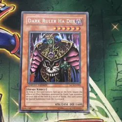 Yugioh! Dark Ruler Ha Des MC1-EN006 Secret Rare Limited Edition LP - Image 1