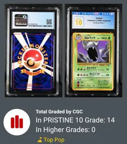 CGC PRISTINE 10 Golbat Vending Series 1 Graded Pokemon Card 1998 Japanese - Image 2