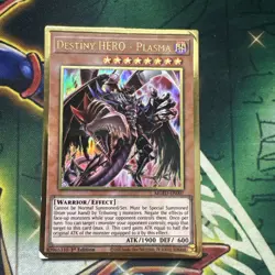 Yugioh! Destiny HERO - Plasma MGED-EN007 Gold Rare 1st Edition VLP - Image 1