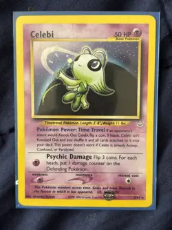 Celebi Neo Revelation Holo Rare 03/64 Pokemon Card Unlimited Vintage - Image 1