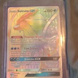 Suicune GX Secret Rare 220/214 Full Art Holo Pokemon Card Sm-Lost Thunder - Image 1