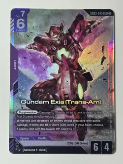 Gundam Exia (Trans-Am) Gundam Card Game . Steel Requiem Legend Rare GD03-049 - Image 1
