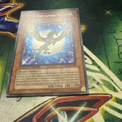 Yugioh! Crystal Beast Sapphire Pegasus CT04-EN002 Secret Rare Limited Edition LP - Image 2