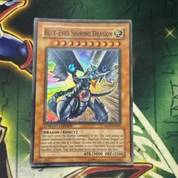 Yugioh! Blue-Eyes Shining Dragon MOV-EN001 Super Rare Limited Edition MP - Image 1