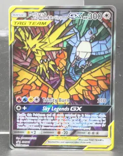 Pokemon TCG Moltres Zapdos Articuno GX Sun & Moon Full Art SM210 Promo Tag Team - Image 1