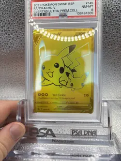 2021 POKEMON SWSH BLACK STAR PROMO #145 FULL ART/PIKACHU V PSA 8 - Image 5