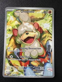 Pokemon Hisuian Growlithe 181/167 Sv06 Twilight Masquerade Illustration Rare - Image 1