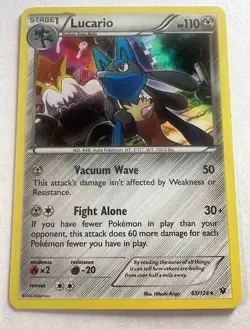 2016 Pokemon XY Fates Collide Lucario #63/124 Holo - Image 1