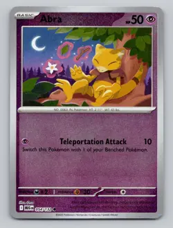Reverse Holo Abra 054/132 Common Mega Evolution Pokemon - Image 1