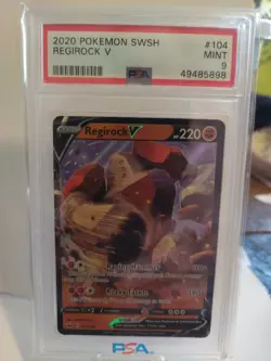 2020 POKEMON SWORD & SHIELD #104 REGIROCK V PSA 9 - Image 1