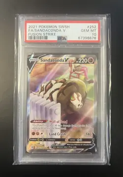Pokemon Sandaconda V Alternate Full Art #252 Fusion Strike PSA 10 - Image 1