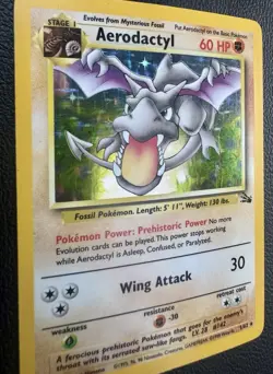 1999 Pokemon Fossil Set Aerodactyl Holo Rare 1/62 Unlimited WOTC NM/EX - Image 1