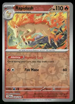 2025 Scarlet & Violet Series - Destined Rivals Rapidash Uncommon #30 - Image 1