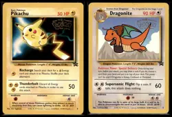 1998 Pokemon Black Star Promo Lot: Pikachu 4 Dragonite 5 MP - WOTC - Vintage - Image 1