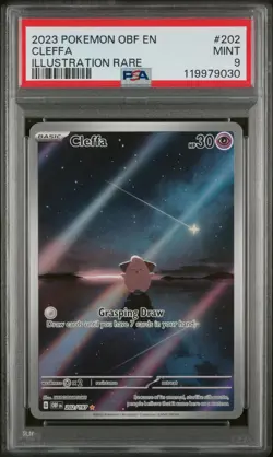 2023 Pokemon Obsidian Flames Cleffa #202 Illustration Rare PSA 9 - Image 1