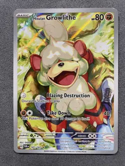 Hisuian Growlithe 2024 Pokemon Twilight Masquerade 181/167 Illustration Rare - Image 1