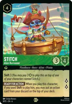 Stitch Alien Buccaneer Foil Promo 8/P2 NM Sealed Disney Lorcana TCG Exclusive - Image 3