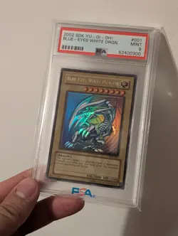 Yu-Gi-Oh! Blue-Eyes White Dragon SDK-001 PSA 9 North American Unlim Misprint - Image 1