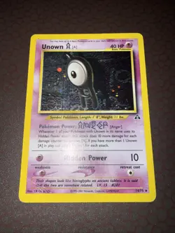 Pokemon! Unown (A) - Neo Discovery - Holo Swirl - 14/75- HP! - Image 1