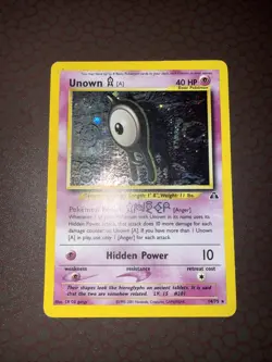 Pokemon! Unown (A) - Neo Discovery - Holo Swirl - 14/75- HP! - Image 2