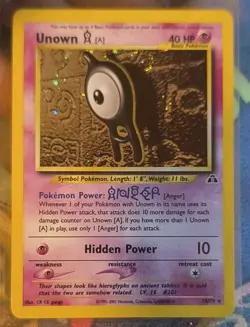 Pokemon Unown [A] Neo Discovery Holo Rare Unlimited Card HP 40 14/75 2001 - Image 1