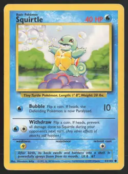 Pokemon TCG | Squirtle 63/102 | Common | Base Set | Moderately Played - Image 2