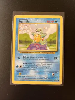 Pokemon TCG Squirtle Base Set Card 63/102 Regular MP Condition - Image 1