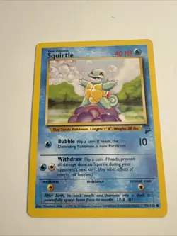 Pokemon TCG Squirtle Base Set 63/102 Regular Unlimited Common HP - Image 1