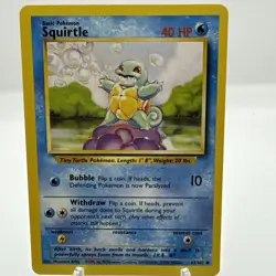 Squirtle Pokemon TCG Base Set 63/102 Regular Unlimited Common - Image 2