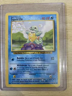 Pokemon TCG Squirtle 63/102 Common Non-Holo Card 1999 Base Set - Image 1
