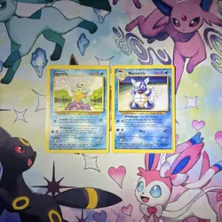 Pokemon TCG Squirtle Base Set 63/102 and Wartortle 42/102 Unlimited Common Cards - Image 1