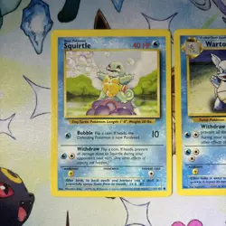 Pokemon TCG Squirtle Base Set 63/102 and Wartortle 42/102 Unlimited Common Cards - Image 2