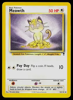 Pokemon Card Legendary Collection Meowth 53/110 Uncommon - Image 1