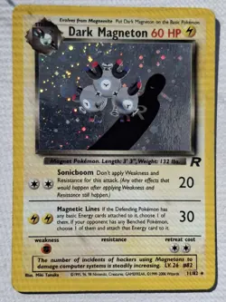 Pokemon Dark Magneton TCG Holo Rare Card 11/82 Unlimited SWIRL - Image 1