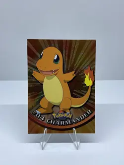 CHARMANDER #04 2000 TOPPS CHROME SERIES 1 HOLO FOIL POKEMON TV ANIMATION CARDS - Image 1
