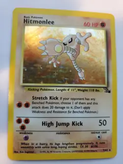 Hitmonlee Fossil Holo Pokemon Card Base WOTC - Image 1