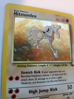 Hitmonlee Fossil Holo Pokemon Card Base WOTC - Image 2