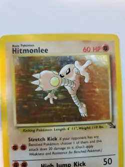 Hitmonlee Fossil Holo Pokemon Card Base WOTC - Image 4