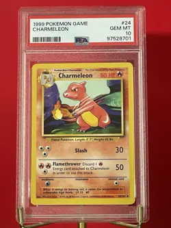 Pokemon Cards - PSA 10 GEM MINT 1999 Charmeleon Base Set (Unlimited) 24/102 - Image 1
