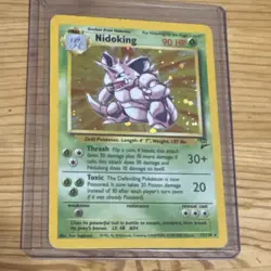 Pokemon Nidoking Base Set Holo Rare 11/102 90HP English Card - Image 1