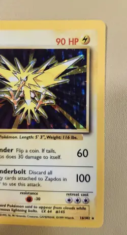 1999 Pokemon Base Set Zapdos Holo - see video of Holo & Card - Image 4