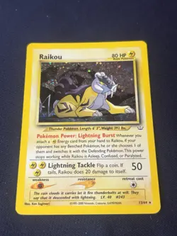 Raikou 13/64 Neo Revelation Holo wotc Pokemon card played - Image 1