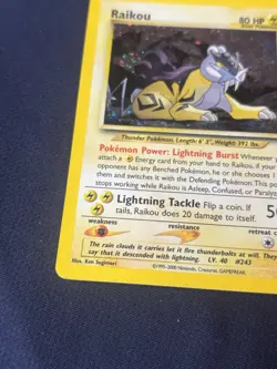Raikou 13/64 Neo Revelation Holo wotc Pokemon card played - Image 4