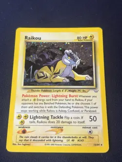 Raikou 13/64 Neo Revelation Holo wotc Pokemon card played - Image 5