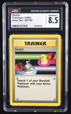 Switch Trainer Base Set 95/102 Common Pokemon Card CGC 8.5 - Image 1