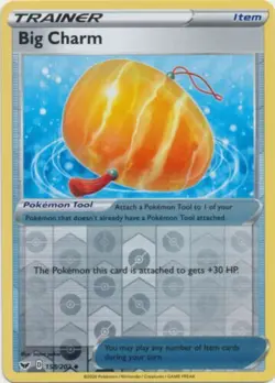 Big Charm 158/202 Reverse Holo Sword & Shield Pokemon Card NM - Image 1