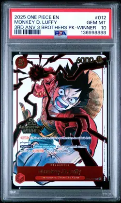 One Piece 3rd Anniversary WINNER 3 Brothers Luffy Sabo Ace Sequential PSA 10 - Image 2