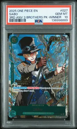 One Piece 3rd Anniversary WINNER 3 Brothers Luffy Sabo Ace Sequential PSA 10 - Image 4